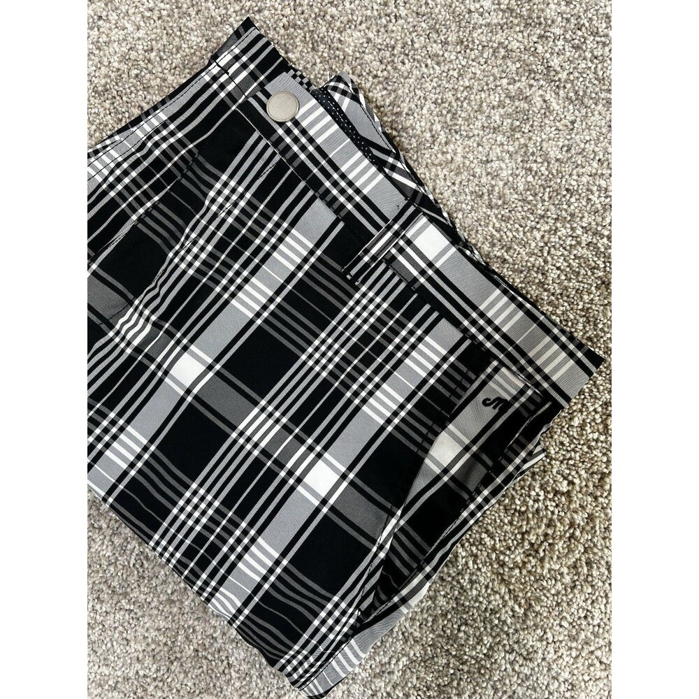 Bonobos Maide Golf Shorts Mens 39 X 10 Black White Check Stretch